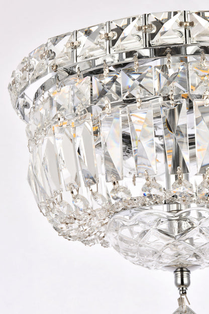 Tranquil 4 light Chrome Flush Mount Clear Royal Cut Crystal