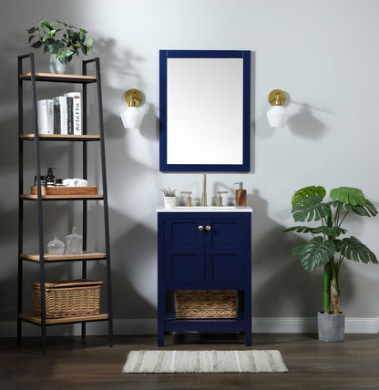24 inch Single bathroom vanity in blue