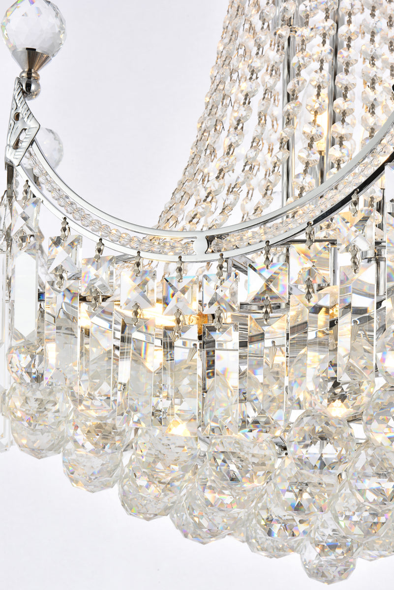 Corona 9 light Chrome Chandelier Clear Royal Cut Crystal