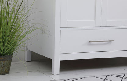 42 inch Single Bathroom Vanity in White with Backsplash