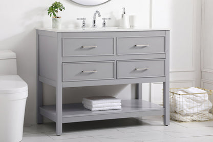 42 inch Single bathroom vanity in gray