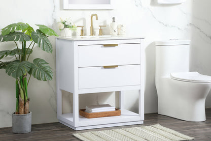 30 inch Single bathroom vanity in white