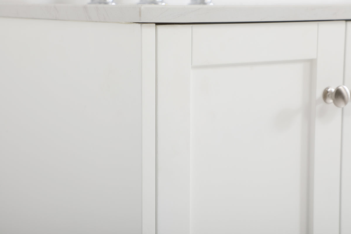 60 inch Double Bathroom Vanity in White