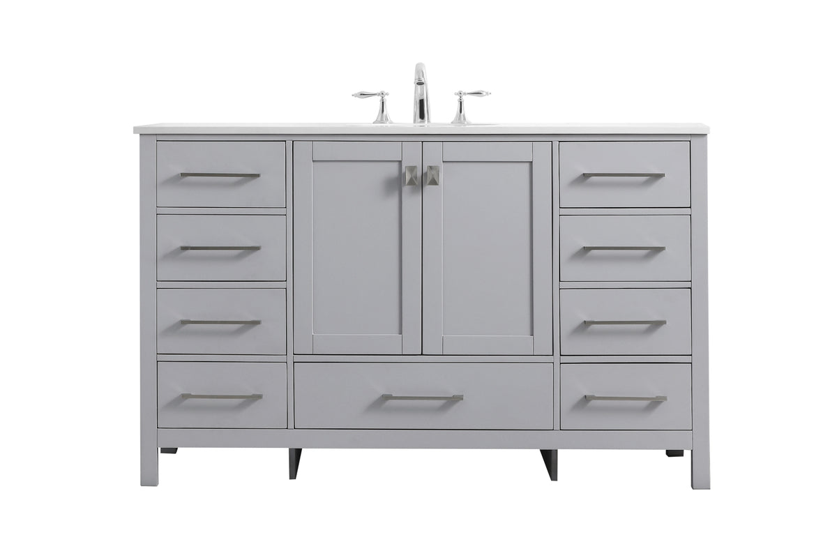 54 Inch SIngle Bathroom Vanity In Grey