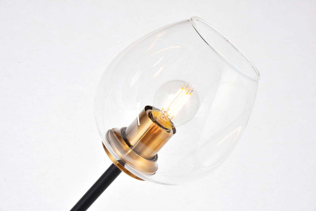 Cavoli 11 light in Light Antique Brass and Flat Black Pendant