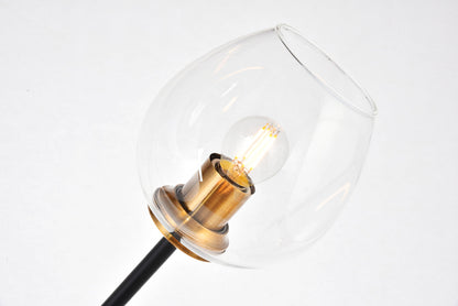 Cavoli 11 light in Light Antique Brass and Flat Black Pendant