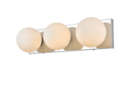 Jaylin 3 light Chrome and frosted white Bath Sconce