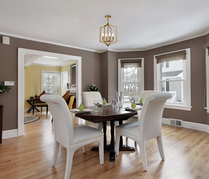 Kiera 4 lights pendant in brass