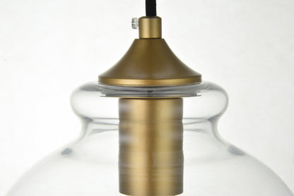 Destry 1 Light Brass Pendant With Clear Glass