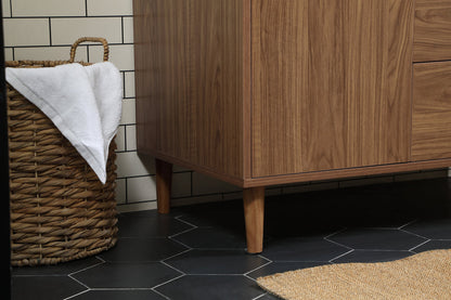 42 inch Single bathroom vanity in walnut brown
