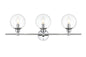 Jaelynn 3 light Chrome and Clear Bath Sconce