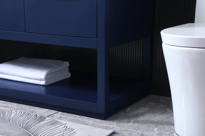 54 Inch SIngle Bathroom Vanity In Blue