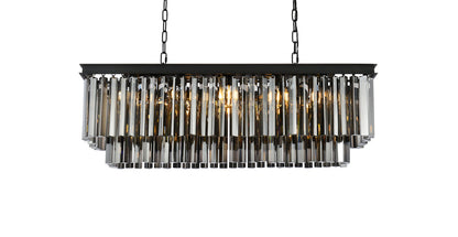 Sydney 12 light Matte Black Chandelier Silver Shade (Grey) Royal Cut Crystal
