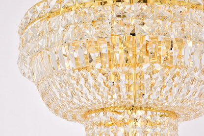 Tranquil 12 light Gold Pendant Clear Royal Cut Crystal