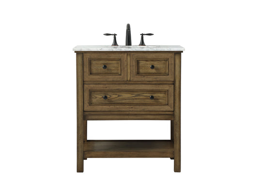 30 inch Single bathroom vanity in driftwood