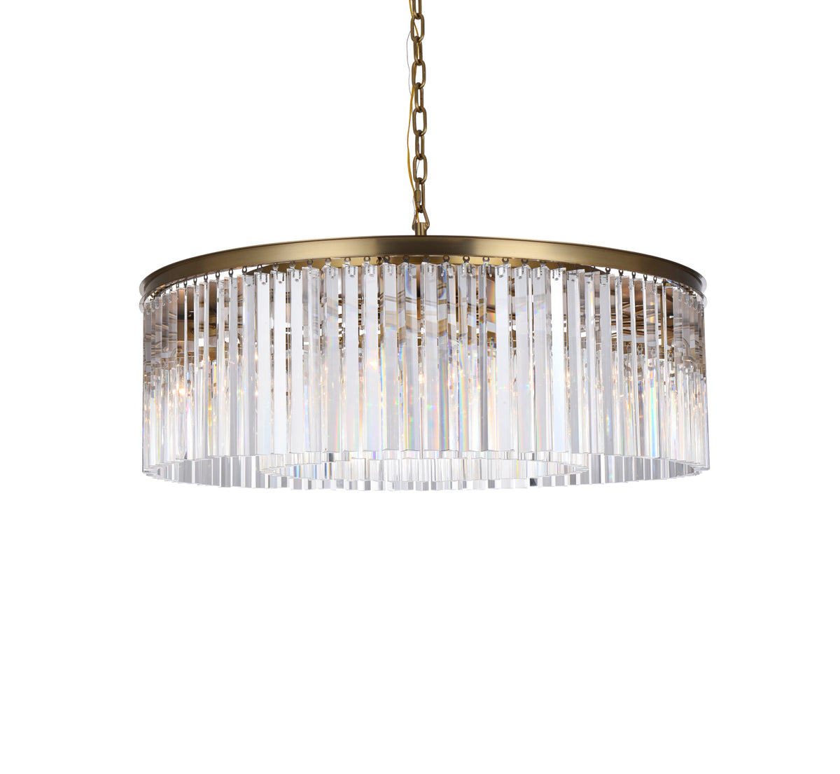 Sydney 43.5 inch round crystal chandelier in satin gold