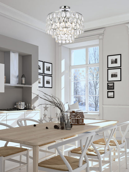 Mila 16 inch flush mount in chrome