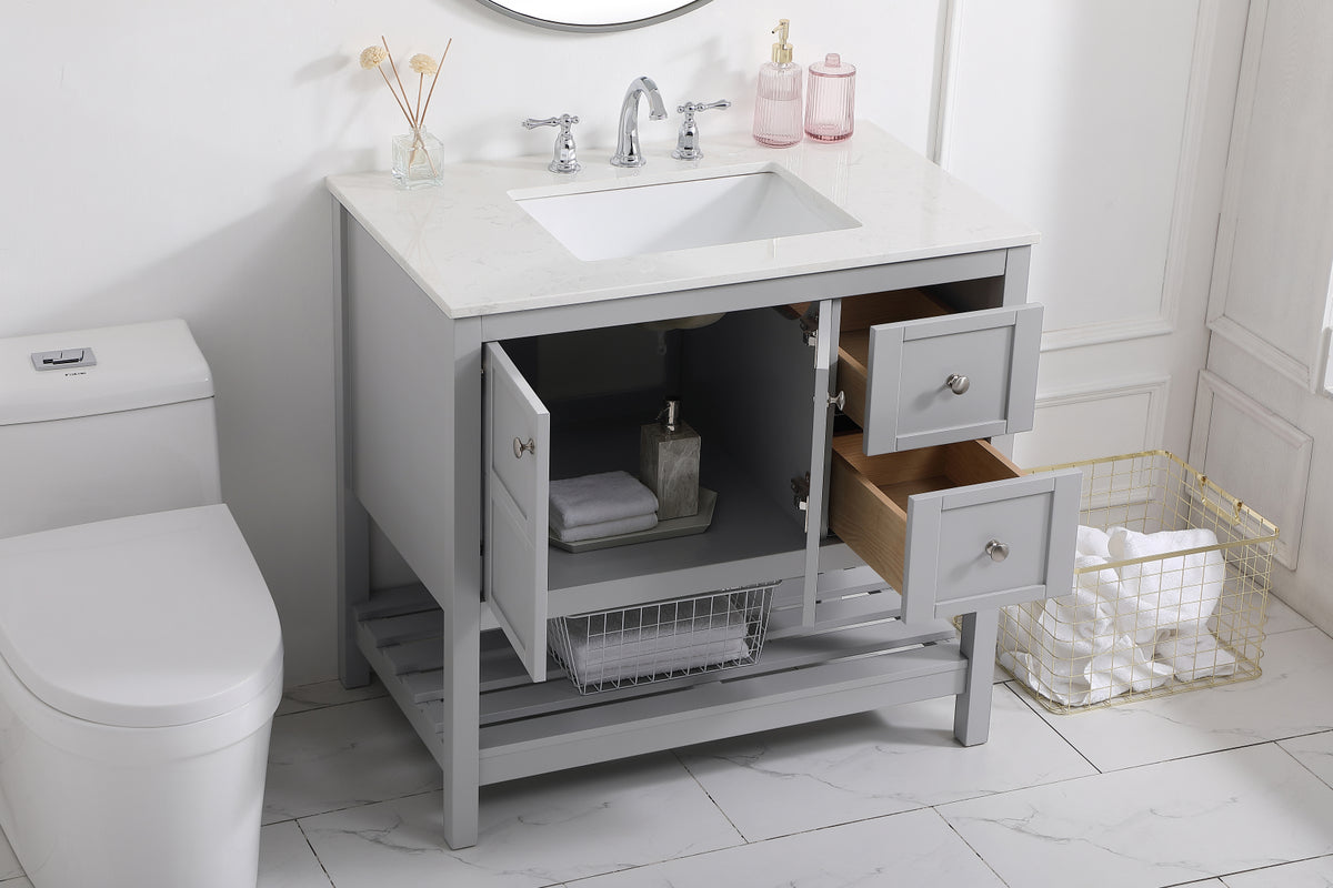 36 inch Single Bathroom Vanity in Gray