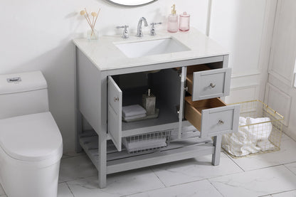36 inch Single Bathroom Vanity in Gray