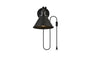 Blaise 1 light Black plug in wall sconce