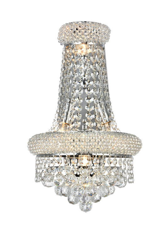 Primo 4 light Chrome Wall Sconce Clear Royal Cut Crystal
