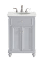 24 inch Single Bathroom vanity in Light Grey with ivory white engineered marble