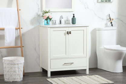 30 inch Single bathroom vanity in white