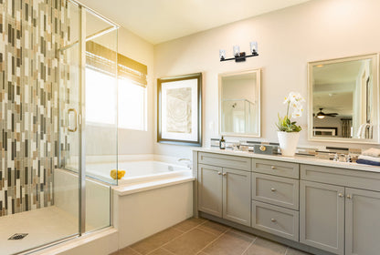 Cassie 3 lights bath sconce in black with clear shade