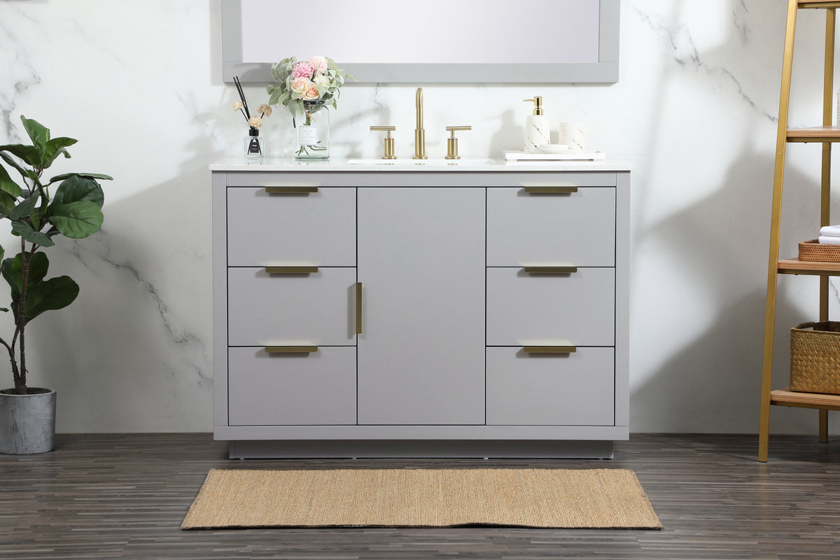 48 inch Single bathroom vanity in grey
