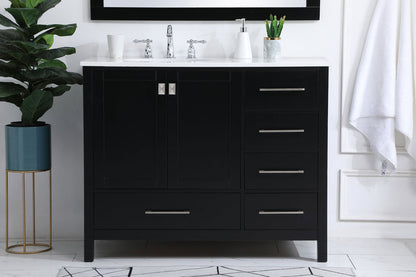 42 inch Single Bathroom Vanity in Black