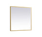 Pier 30x30 inch LED mirror with adjustable color temperature 3000K/4200K/6400K in brass