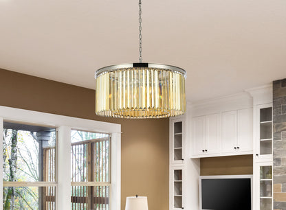 Sydney 8 light polished nickel Chandelier Golden Teak (Smoky) Royal Cut Crystal