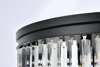 Sydney 17 light Matte Black Flush Mount Clear Royal Cut Crystal