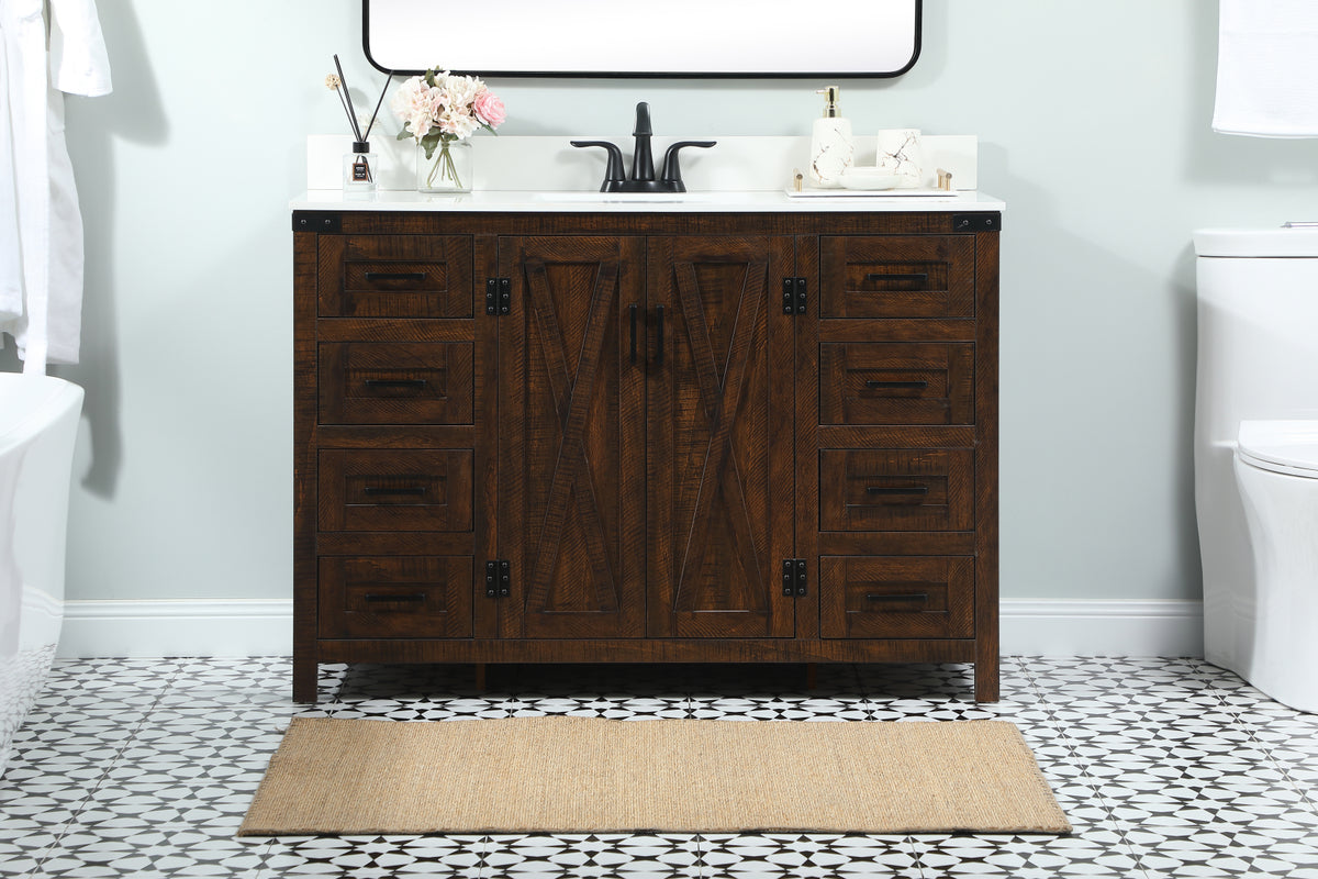 48 inch Single bathroom vanity in expresso with backsplash