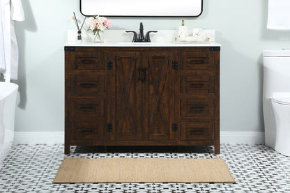 48 inch Single bathroom vanity in expresso with backsplash