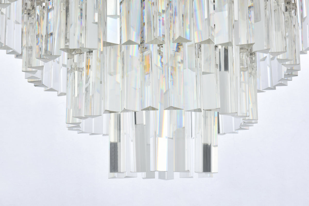 Sydney 17 light polished nickel Flush Mount Clear Royal Cut Crystal