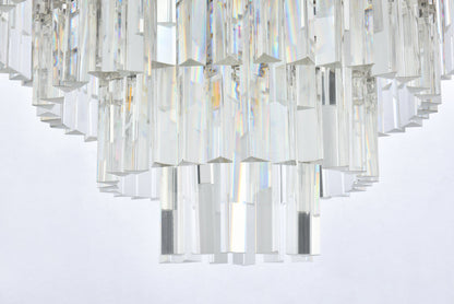 Sydney 17 light polished nickel Flush Mount Clear Royal Cut Crystal