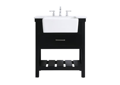 30 inch Single bathroom vanity in black