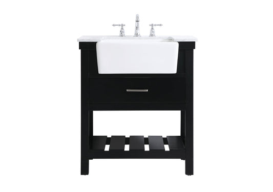 30 inch Single bathroom vanity in black
