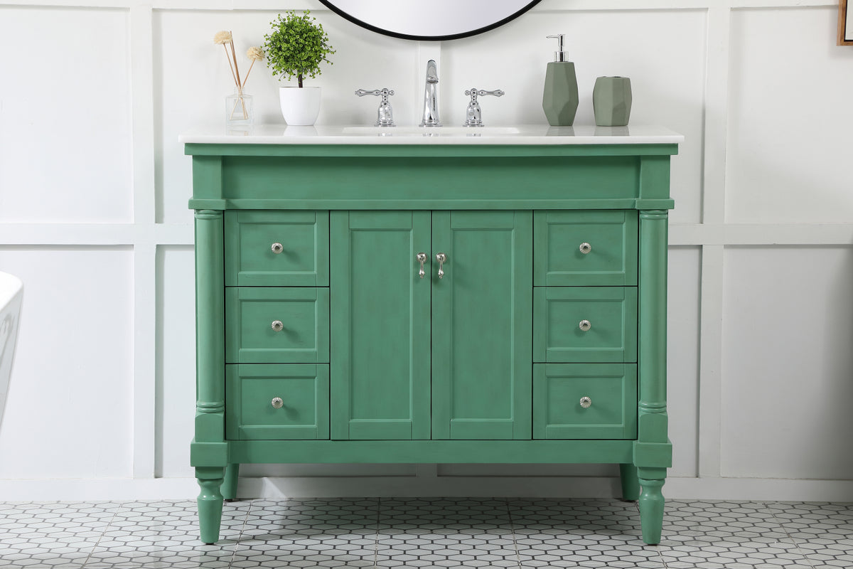 42 inch Single bathroom vanity in vintage mint