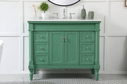 42 inch Single bathroom vanity in vintage mint