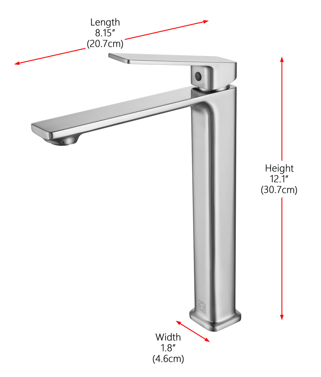 Lena Single Hole Single Handle Bathroom Faucet in Brushed Nickel