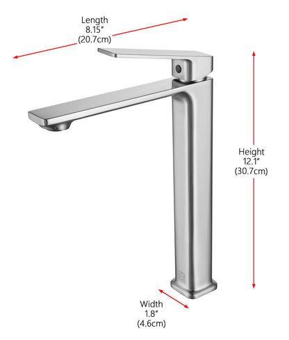 Lena Single Hole Single Handle Bathroom Faucet in Brushed Nickel