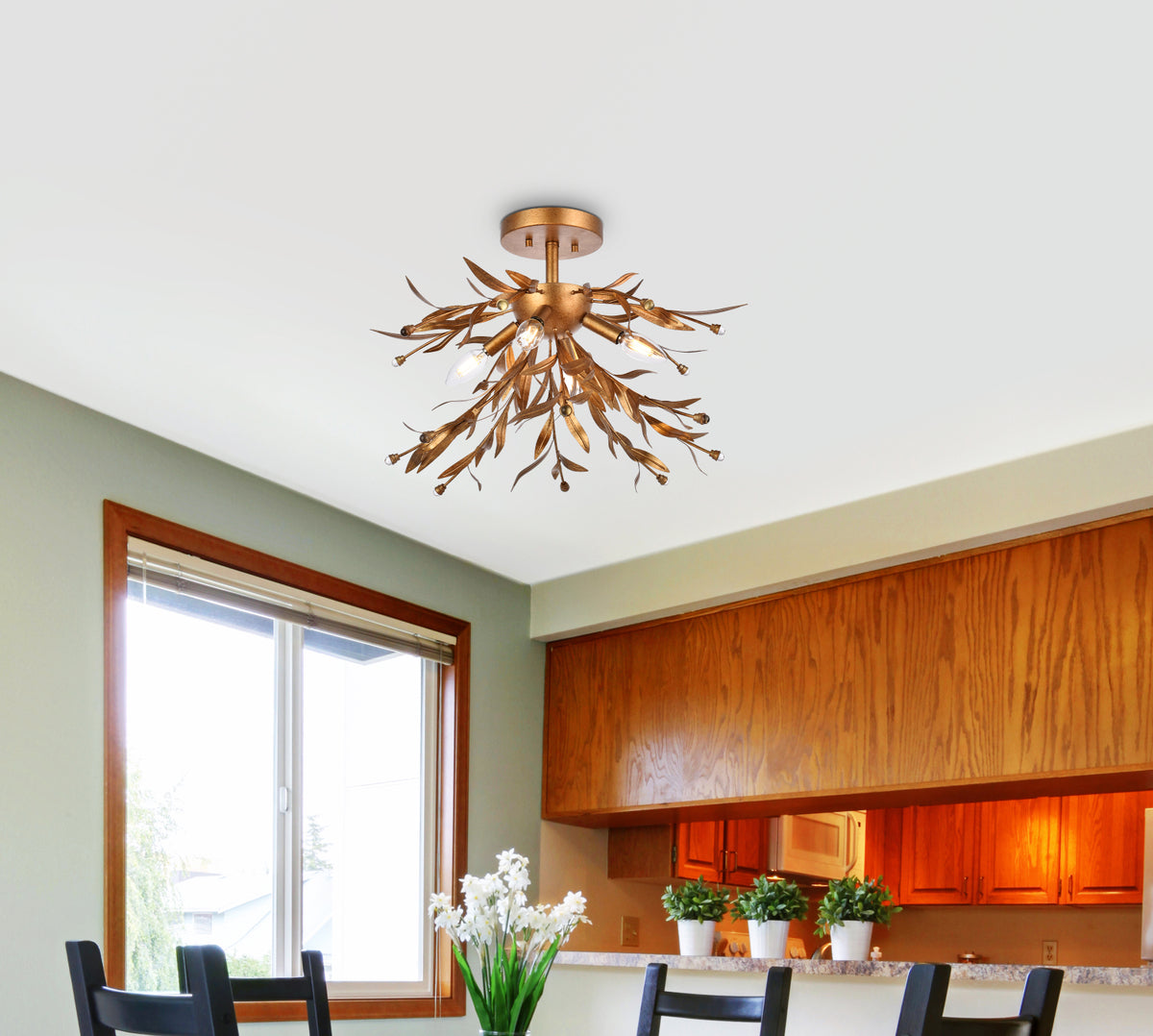 Priscilla 18.5 inch flush mount in gold leaf