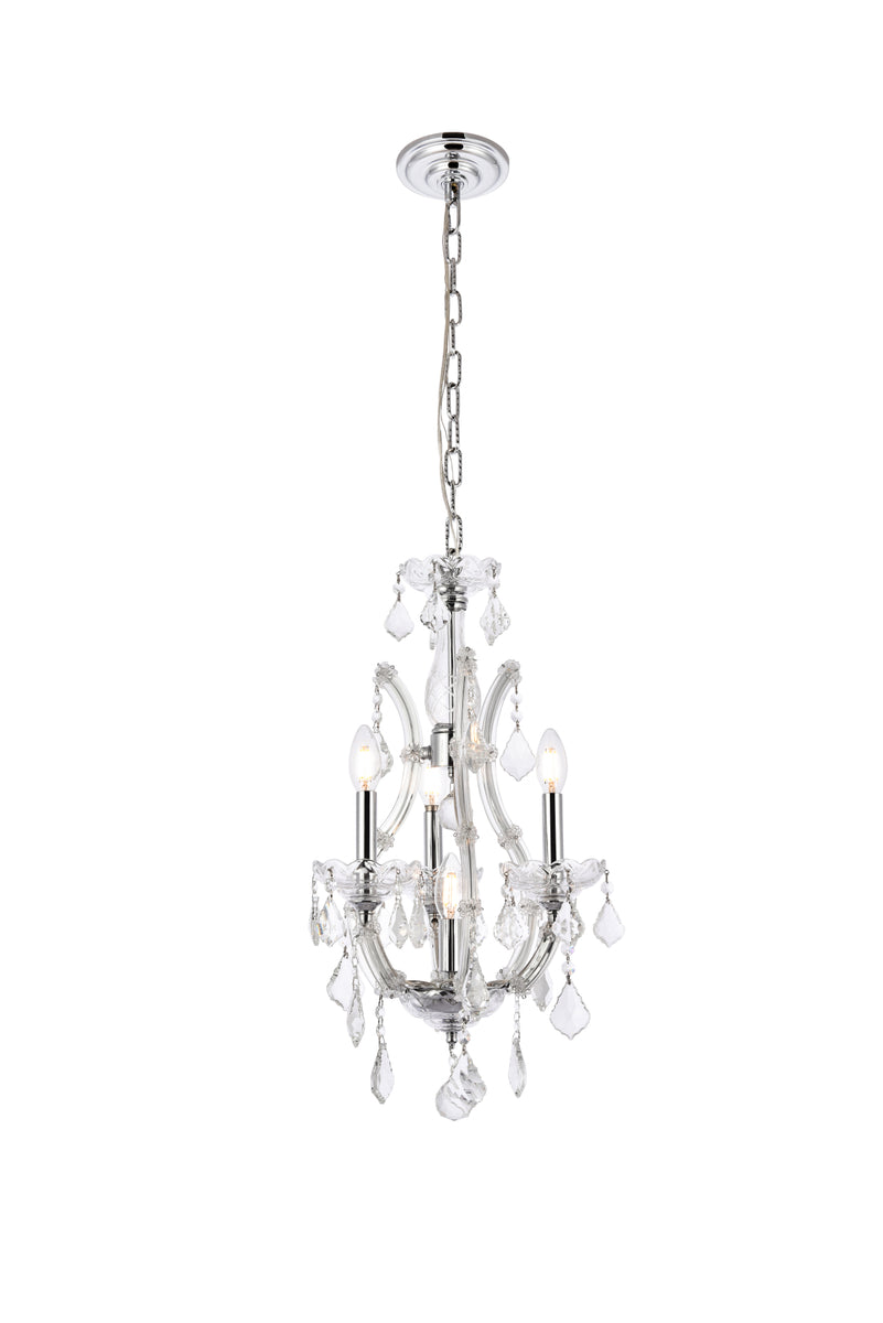 Maria Theresa 4 light Chrome Pendant Clear Royal Cut Crystal