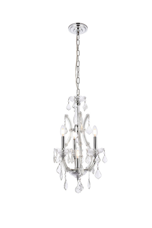 Maria Theresa 4 light Chrome Pendant Clear Royal Cut Crystal