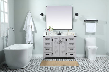48 inch Single bathroom vanity in grey with backsplash