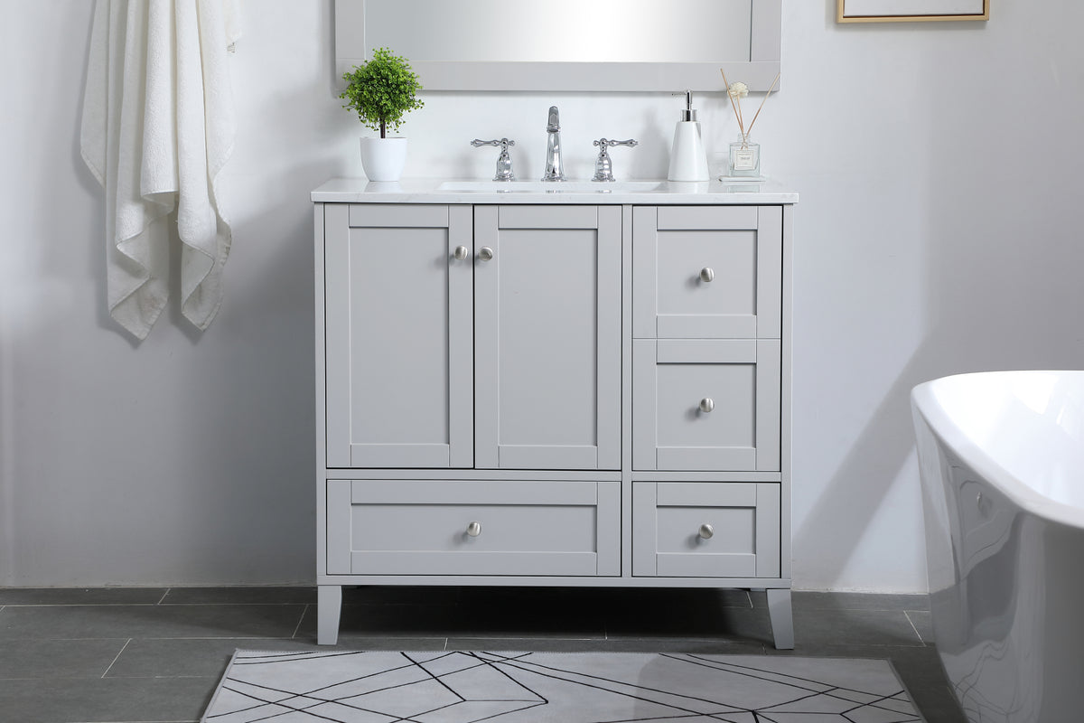 36 inch Single Bathroom Vanity in Grey