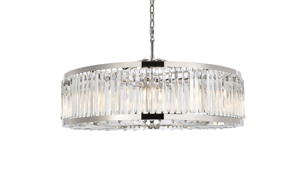 Chelsea 10 light polished nickel Chandelier Clear Royal Cut Crystal