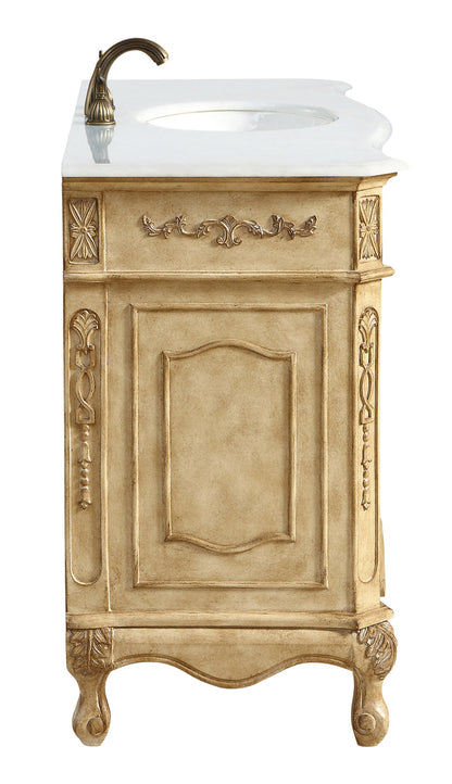 48 inch Single Bathroom vanity in Antique Beige with ivory white engineered marble